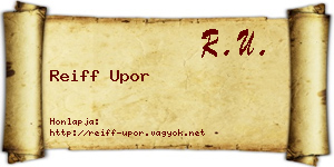 Reiff Upor névjegykártya